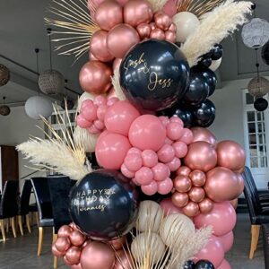 PartyWoo 140 pcs Black and Pink Balloon Garland Kit, Black, Pastel Pink, Dusty Pink Balloons for Balloon Garland Arch Kit, Birthday Party, Baby Shower, Wedding