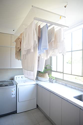 Höllsen Ceiling Mounted Clothes Drying Rack Made of Aluminium Perfect Design for Laundry Room