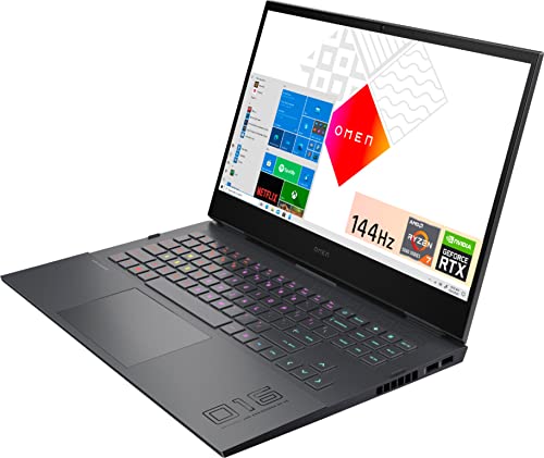 HP Omen 16 Gaming Laptop 16.1" FHD 144Hz IPS Display AMD Octa-Core Ryzen 7 5800H (Beats i7-10750H) 32GB RAM 512GB SSD NVIDIA GeForce RTX 3050 Ti 4GB RGB Backlit USB-C B&O Audio Win11 + HDMI Cable