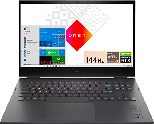 HP Omen 16 Gaming Laptop 16.1" FHD 144Hz IPS Display AMD Octa-Core Ryzen 7 5800H (Beats i7-10750H) 32GB RAM 512GB SSD NVIDIA GeForce RTX 3050 Ti 4GB RGB Backlit USB-C B&O Audio Win11 + HDMI Cable