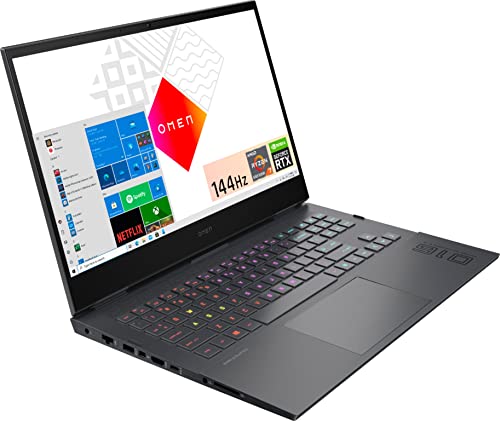 HP Omen 16 Gaming Laptop 16.1" FHD 144Hz IPS Display AMD Octa-Core Ryzen 7 5800H (Beats i7-10750H) 32GB RAM 512GB SSD NVIDIA GeForce RTX 3050 Ti 4GB RGB Backlit USB-C B&O Audio Win11 + HDMI Cable