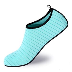 bowenbo water sports barefoot women's men's outdoor beach swimming aqua socks quick-dry boating fishing diving surfing exercise (34-35,green)