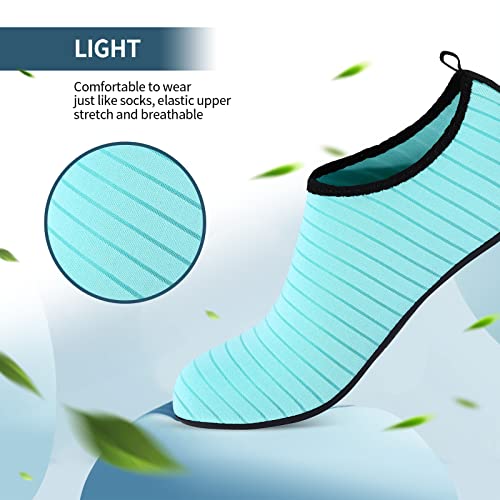 BowenBo Water Sports Barefoot Women's Men's Outdoor Beach Swimming Aqua Socks Quick-Dry Boating Fishing Diving Surfing Exercise (34-35,Green)