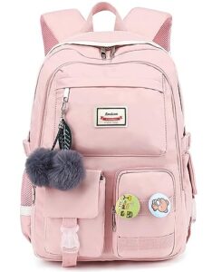 lmeison pink backpack school backpack for girls laptop backpacks 15.6 inch school bag college backpack travel back pack large bookbags for teens women students