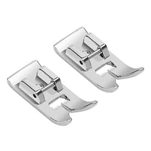 TISEKER 2 Pieces Zig Zag, Straight Stitch Presser Foot Universal General Purpose Zigzag Snap On Foot for Singer, Brother, Janome, Kenmore, Babylock, Toyota, Etc Domestic Sewing Machines