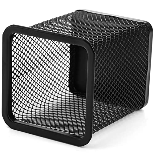 Nicunom 12 Pack Metal Pen Holder Square Mesh Pencil Holder Desk Organizer Mesh Pen Cup Pencil Cup for Desk Office Pen Organizer, Black