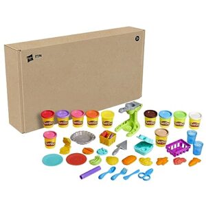 Play-Doh Farmer's Market Kitchen Playset, 28 Play Food Accessories and Tools, 11 Colors, Gifts for Kids, Preschool Toys, Ages 3+ (Amazon Exclusive)