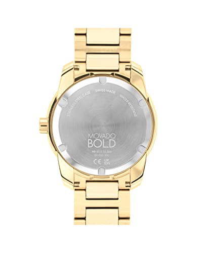 Movado Men's Bold Verso Swiss Quartz Watch with Stainless Steel Bracelet, Yellow Gold (Model: 3600861)