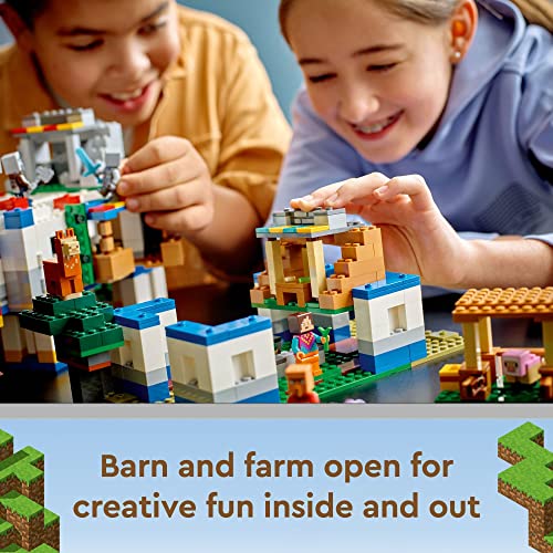 Lego Minecraft The Llama Village, Farm House Toy Building Set 21188, Kids Can Create a Minecraft Village with 6 Customizable Buildings and Minifigures, Minecraft Gift Idea for Kids, Boys & Girls