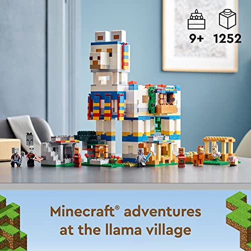 Lego Minecraft The Llama Village, Farm House Toy Building Set 21188, Kids Can Create a Minecraft Village with 6 Customizable Buildings and Minifigures, Minecraft Gift Idea for Kids, Boys & Girls