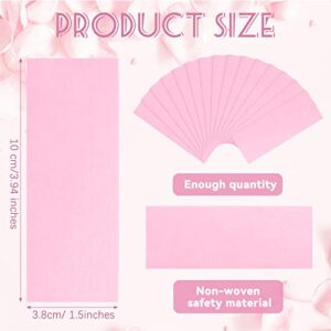 400 Pieces Non Woven Wax Paper Strips Facial and Body Hair Removal Waxing Strips Epilating 10 x 3.8 cm Wax Strip Paper (Pink)