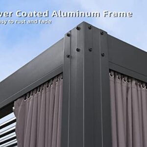 PURPLE LEAF Outdoor Louvered Pergola 12' × 16' Adjustable Metal Roof Hardtop Gazebo