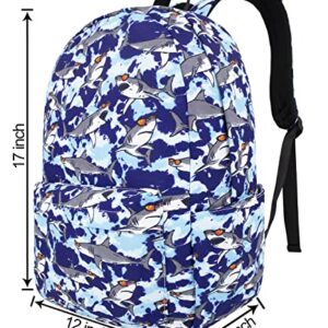 LI-LOVE Backpack 16 inch with Laptop Compartment Shark Sea Book Bag for Boys Men Adults Teens Middle School College High School Student Bookbags Waterproof Backpacks Travel Camping Hiking Back Pack