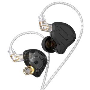 kz zs10 pro in ear monitor earphone, 4ba 1dd metal earbuds, hifi bass headphones iem with detachable 2 pin c-cable(matte black,no mic)