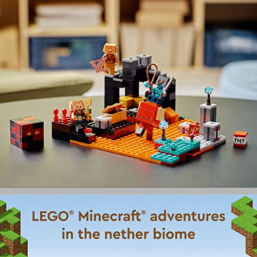 LEGO Minecraft The Nether Bastion Set, 21185 Battle Action Toy with Mob, Piglin Brute & Strider Figures, for Kids, Boys and Girls Age 8 Plus