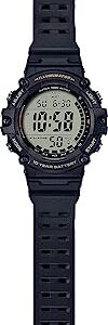 Casio Illuminator Extra Long Strap 10-Year Battery 100 M Water Resistant 5-Alarm w/Countdown Timer Men's Digital Watch, Black, AE-1500WHX-1AVCF