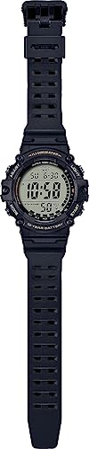 Casio Illuminator Extra Long Strap 10-Year Battery 100 M Water Resistant 5-Alarm w/Countdown Timer Men's Digital Watch, Black, AE-1500WHX-1AVCF