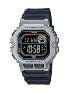 casio led illuminator lap memory 60 10-year battery men's digital sports watch 100 m water resistant countdown timer auto calendar (casio model: ws-1400h-1bv), black (ws1400h-1bv)