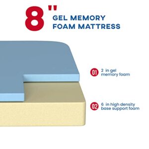 BestMassage King Mattress, 8 inch Gel Memory Foam Mattress King Size for Cool Sleep & Pressure Relief,Medium Firm Mattresses CertiPUR-US Certified/Bed-in-a-Box/Pressure