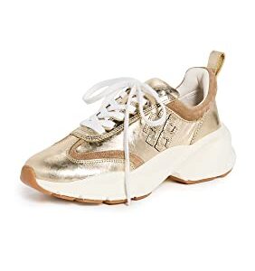 Tory Burch Women's Good Luck Trainers, Gold/Alce, 5.5 Medium US