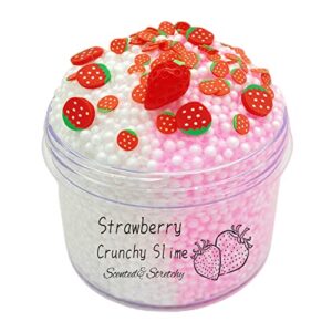 newest crunchy slime,strawberry butter slime kit for girls,super soft and non-sticky, birthday gifts party favors for girl and boys