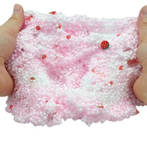 Newest Crunchy Slime,Strawberry Butter Slime kit for Girls,Super Soft and Non-Sticky, Birthday Gifts Party Favors for Girl and Boys