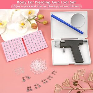 Professional Ear Piercing Gun Kit, Multi Purpose Ear Piercing Kit Nose Piercing Tools Set with 230 Pcs Stainless Steel Stud Earrings and Earrings Backs for Salon and Home Piercing