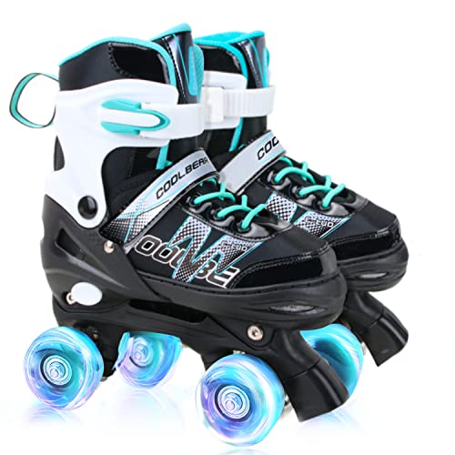 Sowume Adjustable Roller Skates for Boys and Kids, All 8 Wheels of Boy's Skates Shine, Safe and Fun Illuminating for Kids