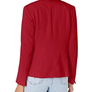 Kasper Women's Plus Size 1 Button Panel Seamed Jacket W/ 2 Slit, Crimson, 18