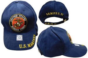 united states marine corps marines semper fi u.s.m.c navy blue cotton adjustable embroidered baseball hat cap officially licensed cp00301