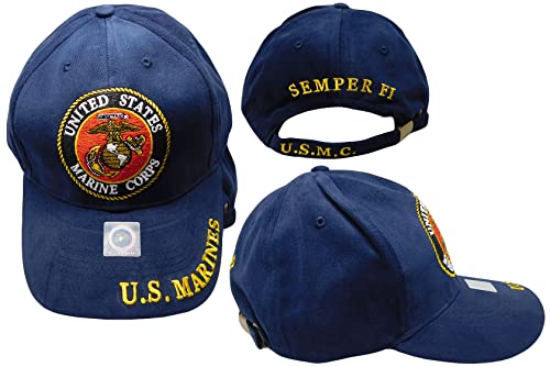 United States Marine Corps Marines Semper Fi U.S.M.C Navy Blue Cotton Adjustable Embroidered Baseball Hat Cap Officially Licensed CP00301