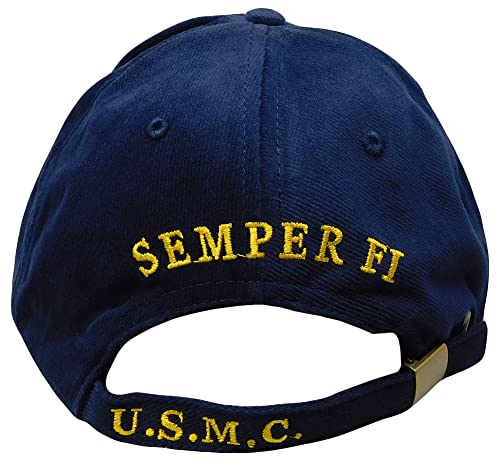 United States Marine Corps Marines Semper Fi U.S.M.C Navy Blue Cotton Adjustable Embroidered Baseball Hat Cap Officially Licensed CP00301