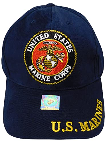 United States Marine Corps Marines Semper Fi U.S.M.C Navy Blue Cotton Adjustable Embroidered Baseball Hat Cap Officially Licensed CP00301