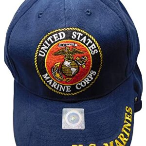 United States Marine Corps Marines Semper Fi U.S.M.C Navy Blue Cotton Adjustable Embroidered Baseball Hat Cap Officially Licensed CP00301