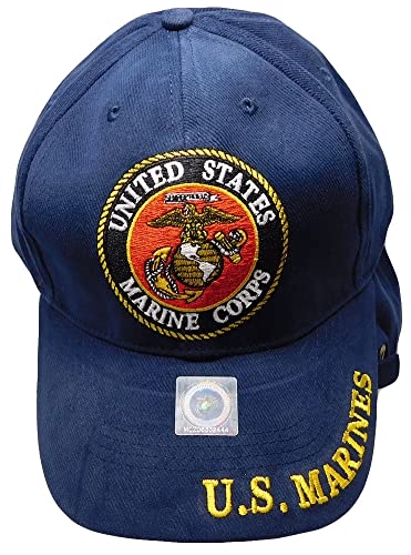 United States Marine Corps Marines Semper Fi U.S.M.C Navy Blue Cotton Adjustable Embroidered Baseball Hat Cap Officially Licensed CP00301