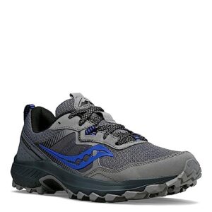 Saucony Men's Excursion TR16 Hiking Shoe, Gravel/Lapis, 8.5