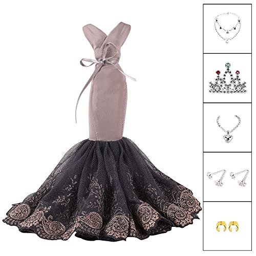 QUEBAN Doll Dress Handmade Wedding Gowns Evening Party Skirt Exclusive Clothes for 11.5 Inch Girl Dolls,Gift for Kids 3 to 8 Years Old(2 PCS,Pink)