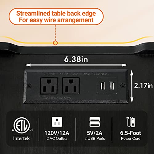 AMHANCIBLE End Tables Living Room Set of 2 with Charging Station, Black Nightstand with Drawer, Bedside Tables with USB Ports & Outlets, Slim Side Table for Small Spaces, Bedroom, Couch, HET04LDBK