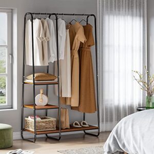 raybee clothing rack 67”h clothes rack with shelves clothing racks for hanging clothes heavy duty garment rack portable clothing rack with shelves free standing wardrobe closet 67" hx39.8 lx15.8 d