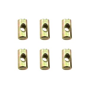 Hao Pro M6x20mm Barrel Nuts Cross Dowels Slotted Bolts Hardware Clean Tight Thread Proper Insert Sturdy Firm Holding Easy Install Align Smooth Screw in Snug Fit for Beds Crib Furniture Chairs 6PCS