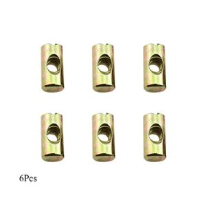 Hao Pro M6x20mm Barrel Nuts Cross Dowels Slotted Bolts Hardware Clean Tight Thread Proper Insert Sturdy Firm Holding Easy Install Align Smooth Screw in Snug Fit for Beds Crib Furniture Chairs 6PCS