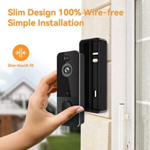 EKEN Smart Video Doorbell Camera Wireless with Chime Ringer, Smart AI Human Detection, 2.4G WiFi, 2-Way Audio, HD Live Image, Night Vision, Cloud Storage, Battery Powered, Indoor/Outdoor Surveillance