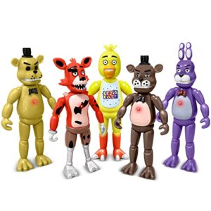 minaso action figures set, 5 pcs action figures toys, 5.5 inches movable joints collectible toys set with light for toys dolls gifts cake toppers