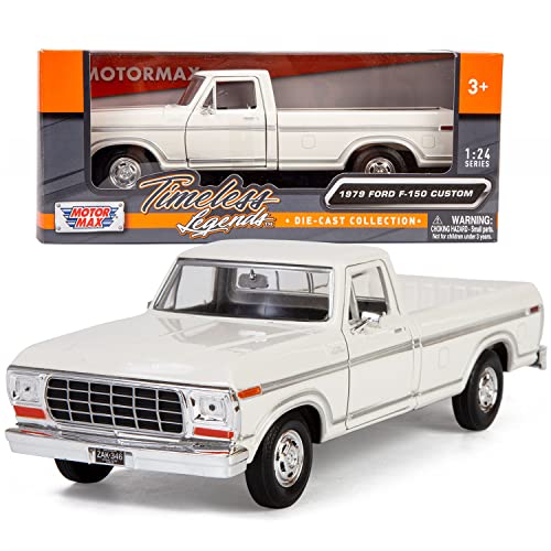 Motormax 1979 Ford F-150 Pickup Classic F150 Pick Up Truck 1:24 Diecast Collectible Model Car White 79346 All Star Toys Exclusive