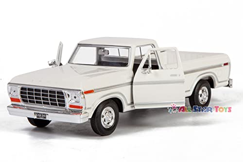 Motormax 1979 Ford F-150 Pickup Classic F150 Pick Up Truck 1:24 Diecast Collectible Model Car White 79346 All Star Toys Exclusive