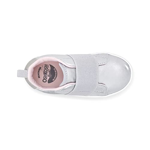 OshKosh B'Gosh Girls Lulu Slip-On Sneaker, Silver, 6 Toddler