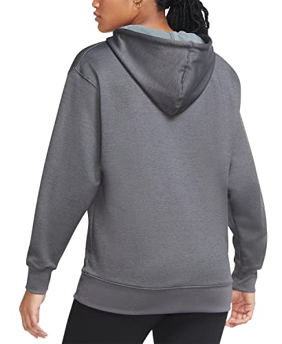 Nike Women's Therma Hooded Sweatshirt (as1, alpha, l, regular, regular, Black/Heather, Large)