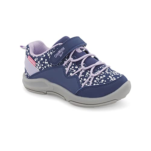 OshKosh B'Gosh Girls Cycla Sneaker, Navy/Lilac, 7 Toddler