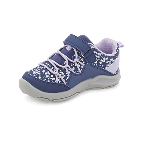 OshKosh B'Gosh Girls Cycla Sneaker, Navy/Lilac, 7 Toddler