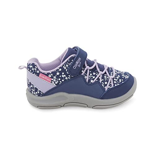 OshKosh B'Gosh Girls Cycla Sneaker, Navy/Lilac, 7 Toddler